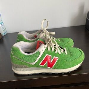 New Balance Green Sneakers Suede Mesh Retro